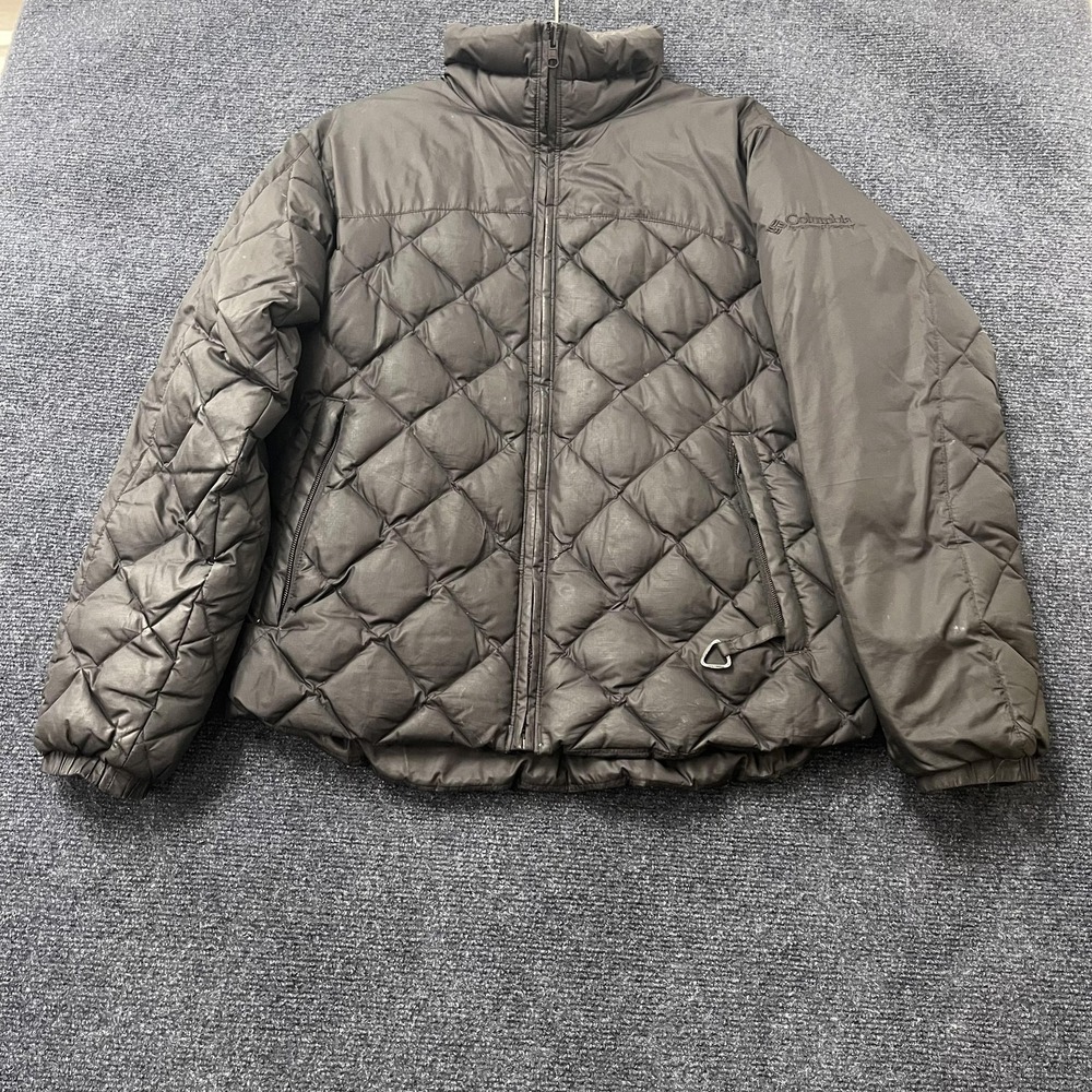 Columbia Jacket‎ Womens Small Gray Quilted Down Puffer Core Interchange Outdoor